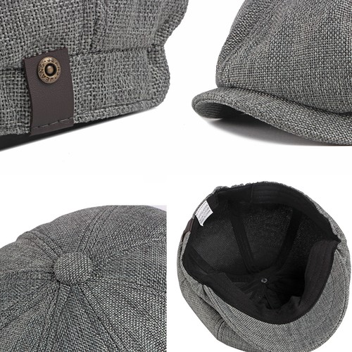 Men Classic 8 Panel Newsboy Gatsby Ivy Hat Cabbie Beret Flat Cap Adjustable Gift - Bild 6 von 19