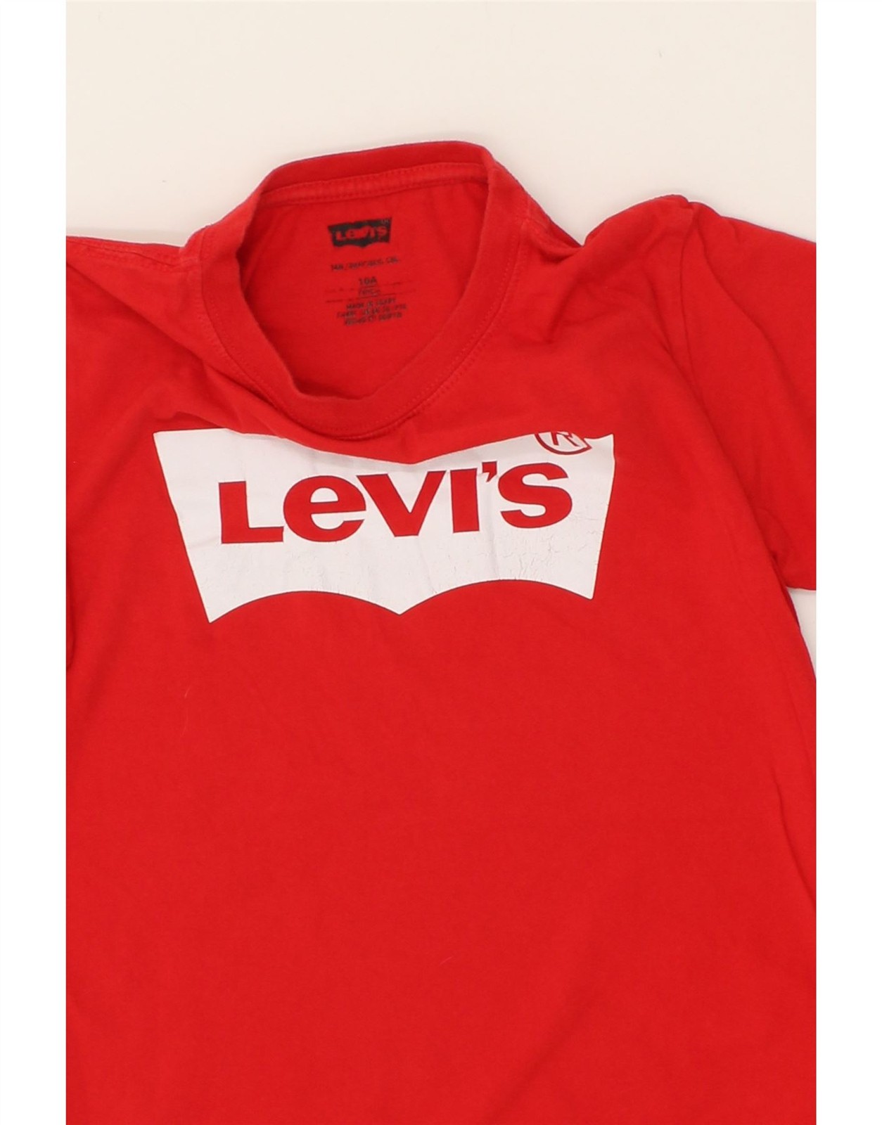 LEVI'S Boys Graphic T-Shirt Top 9-10 Years Red Cotton BD10 image 4