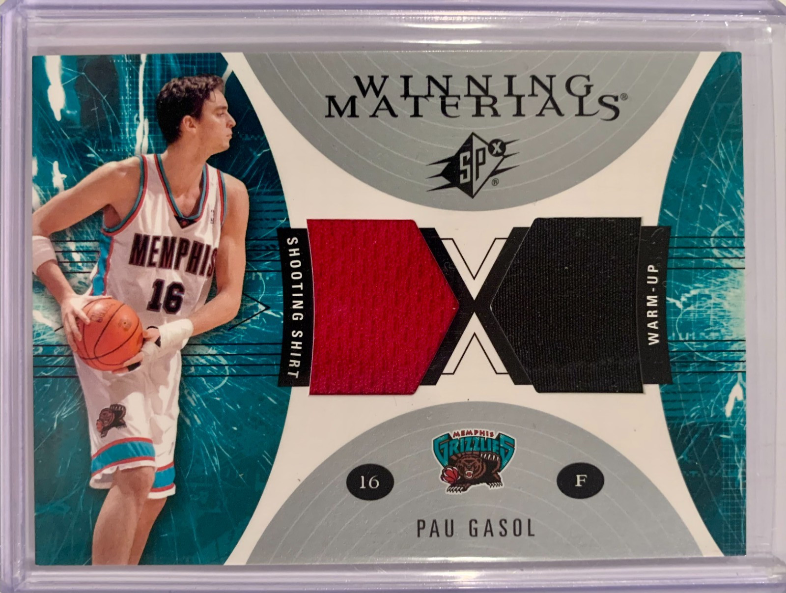Pau Gasol Grizzlies 2003 UD Winning Materials Jersey Swatch card 03-04 SPX