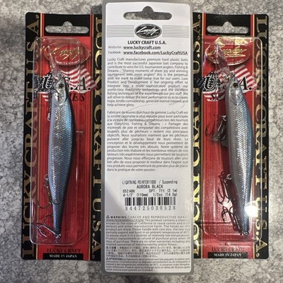 3 Packs Lucky Craft Lightning Pointer 110 DD Suspending Aurora Black
