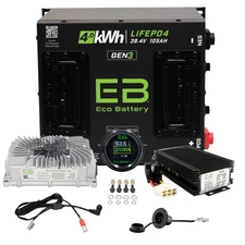 Eco Battery 38V 105Ah Lithium Battery Bundle for EZGO TXT Golf Cart (36V Models)