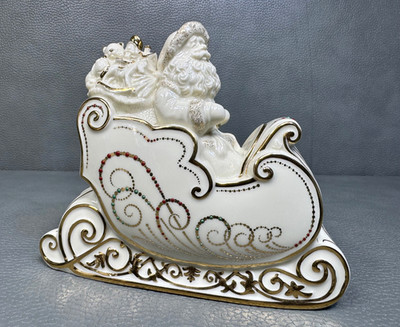 Lenox Dash Away All Santa in Sleigh Porcelain Christmas Figurine First in Series
