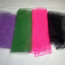 4 Vintage Sheer Head Scarves Wraps Nylon Pink Green Black Purple Wicked Colors 