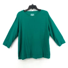 Westbound Shirt Womens Large Green 3/4 Sleeve Round Neck Casual Pullover Top