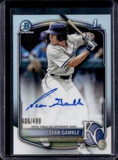 2025 Bowman Draft Sean Gamble Chrome Auto 1st Prospect Refractor #/499 Royals