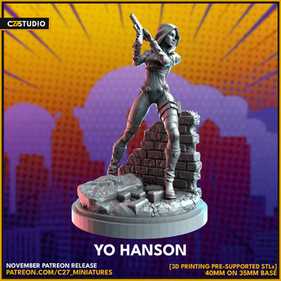 C27 - Black Widow Fan Sculpt (40mm Marvel Crisis Protocol Scale)