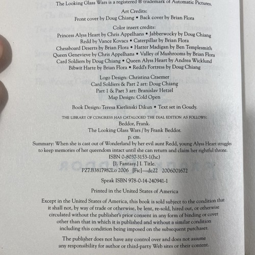 The Looking Glass Wars by Frank Beddor Fiction Paperback - Imagen 10 de 10