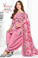 Synthetic Indian Designer Readymade Pakistan Punjabi Salwar Kameez Crepe Suit