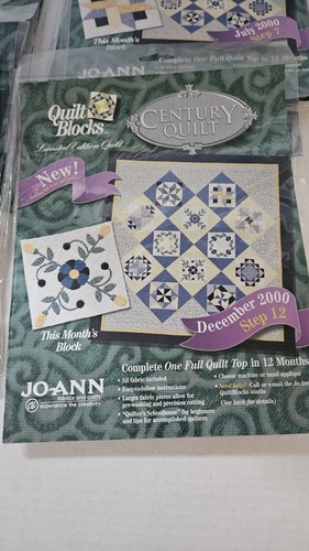 2000 Joann Fabrics CENTURY QUILT BLOCKS Complete Set Months 1-12 New NOS - Picture 3 of 5