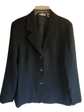 Chicos Platinum 1 Classic 3 Button Black Blazer Classic Career Office Basic S