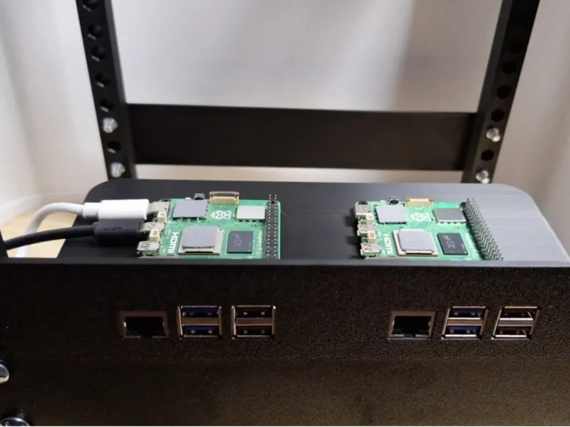 Dual Raspberry Pi 5 Mount for 10 Inch Rack – 1U Bracket – Homelab Mini Rack