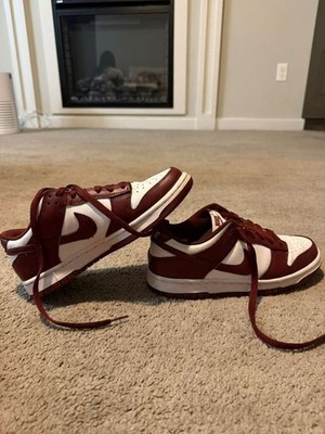 nike dunk low burgundy white