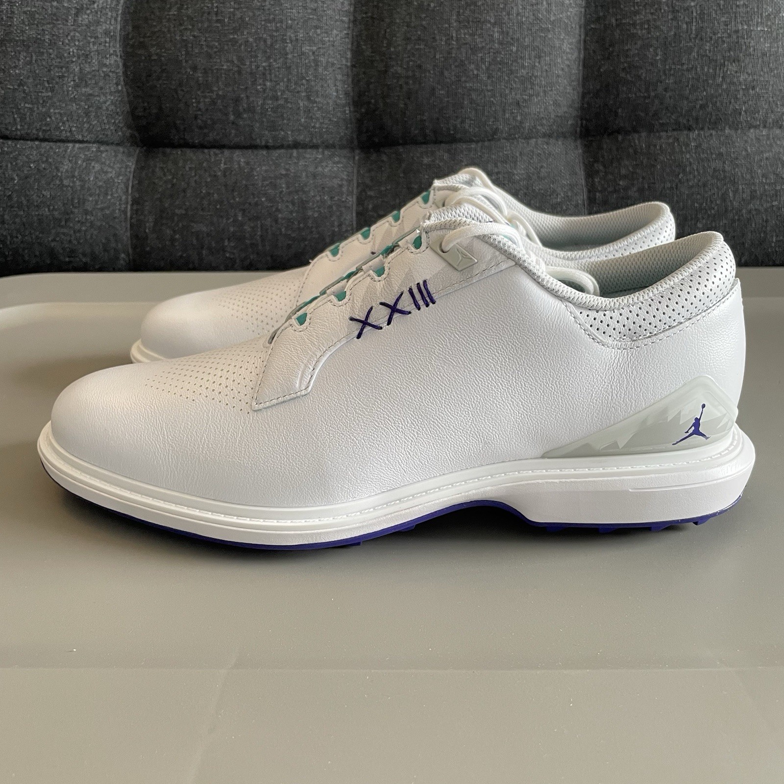 NIKE AIR JORDAN ADG 5 Golf Spikeless Shoes Mens 10 WIDE White Grape FQ7874-100