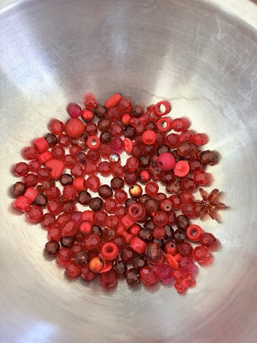 Beads Red Assorted Hues And Sizes