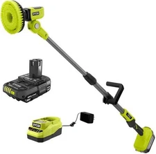 RYOBI ONE+ 18V Cordless Telescoping Power Scrubber Kit w/ 2.0Ah Battery &Charger