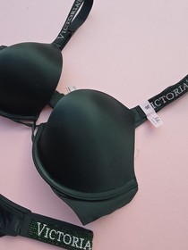Victoria's Secret VS Shine Strap Push-Up Bra Set Cilantro Green Brazilian NWT