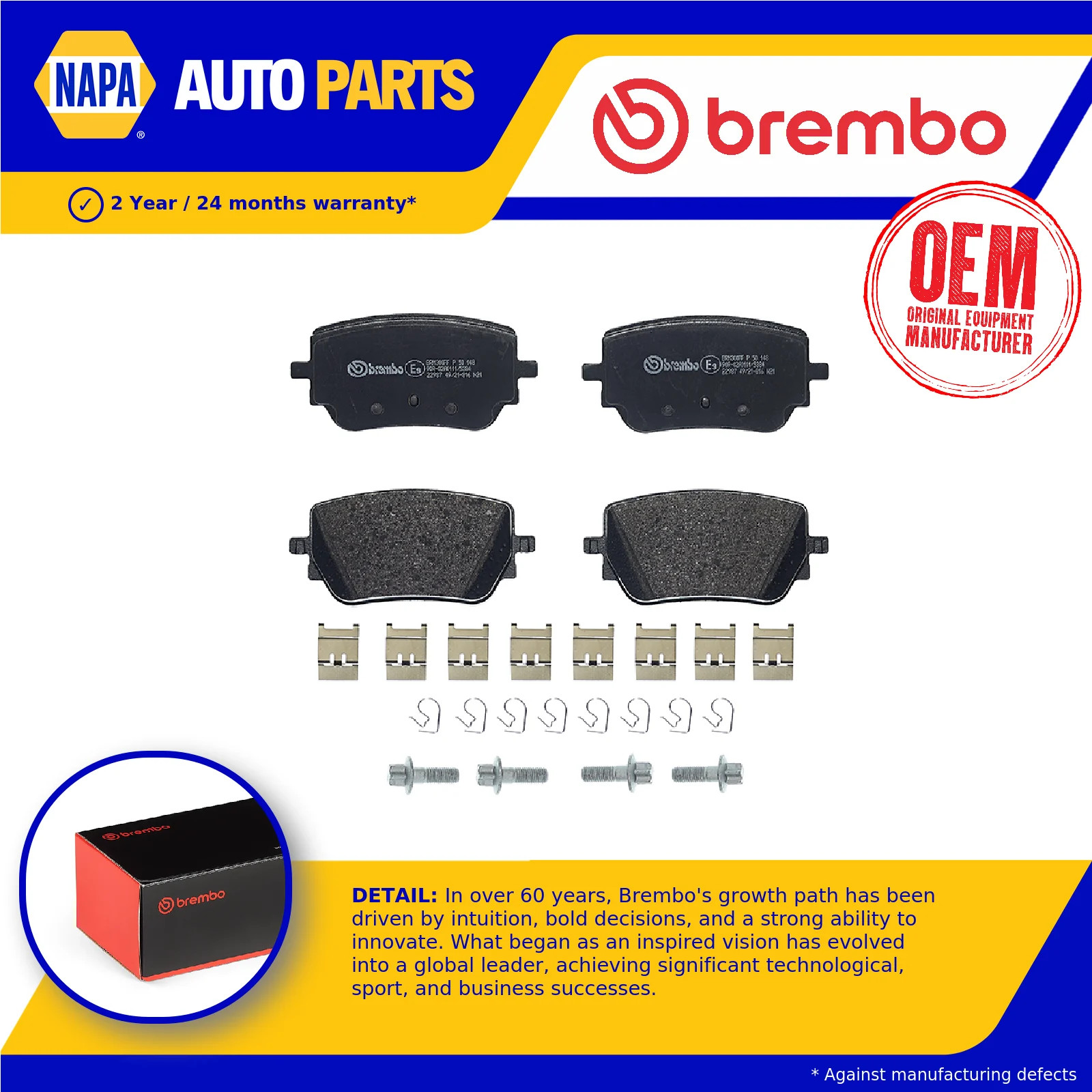 Brake Pads Set fits MERCEDES GLB200D X247 2.0D Rear 2019 on OM654.920 Brembo New