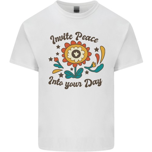 Invite Peace Into Your Day Hippy Love 60s Kids T-Shirt Childrens