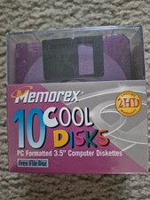 10 PACK MEMOREX COOL DISKS PC FORMATTED 2HD 3.5" Computer Diskettes New Sealed
