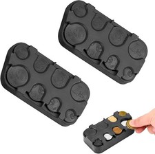 2x Münzspender mit 8 Fächern zur Kleingeld-Aufbewahrung, Schwarz, 10x5x2 cm