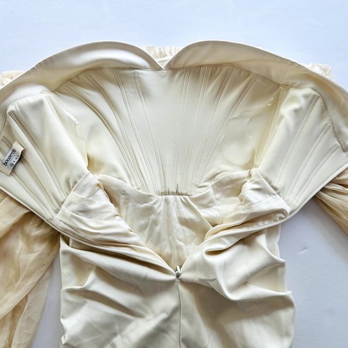 House of CB Beau Dress Ivory Draped Corset Dress Size XS Wedding Rehearsal Party - Picture 11 of 15