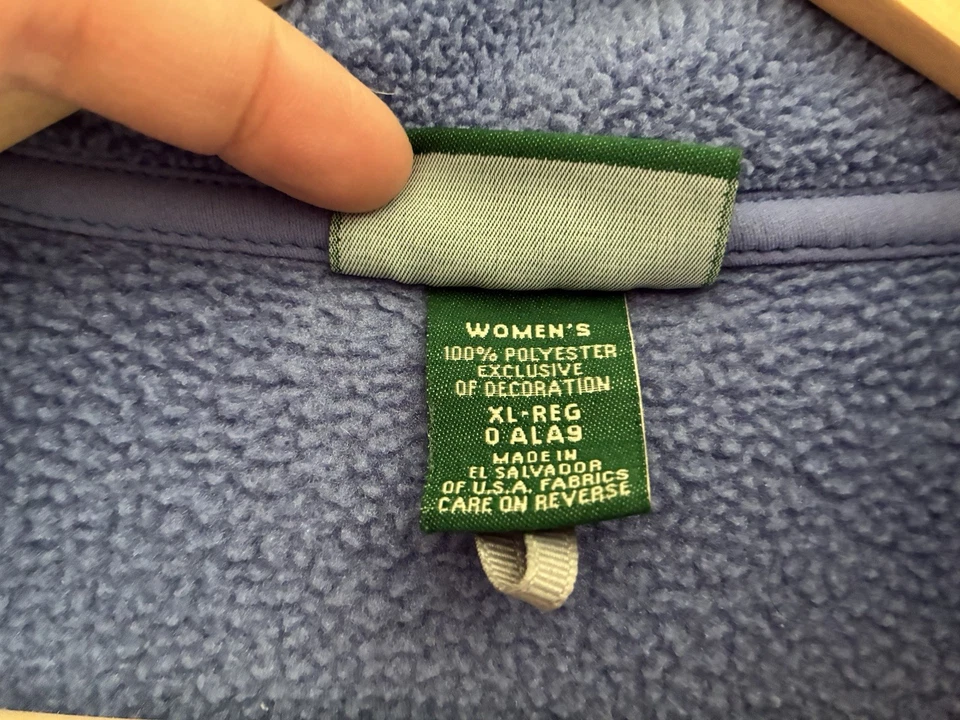 L.L. Bean Polartec Womens Classic Solid Blue Fleece Zip-Up Mock Neck Vest XL-Reg - Image 3 of 4