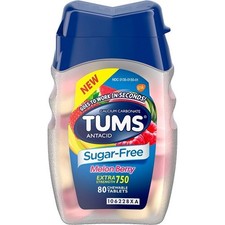 Tums Extra Strength Antacid Sugar Free Melon Berry Chewable Tablet