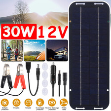 30W Solar Panel Kit 12 Volt Trickle Battery Charger For Car Van Caravan Boat UK