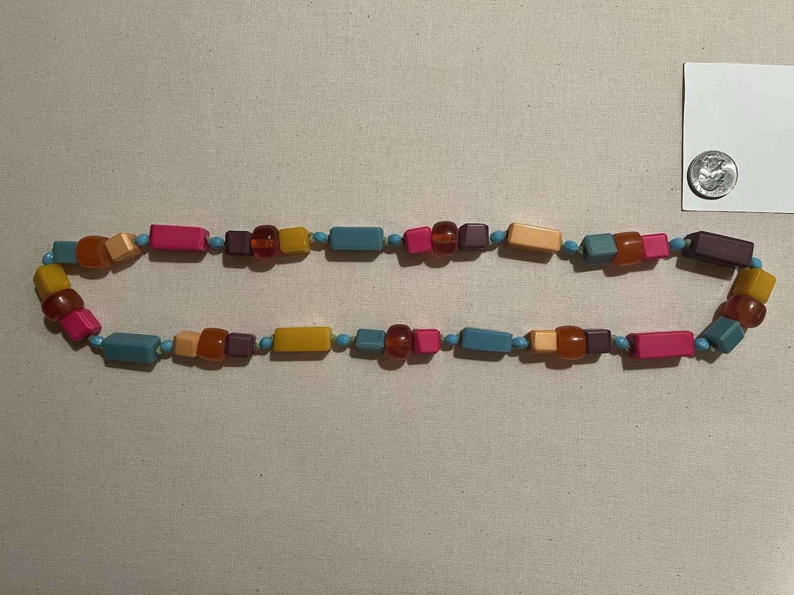 Multicolor Geometric Beaded Plastic/Resin Necklac… - image 3