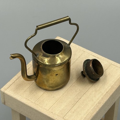Dolls House Miniature Handmade Copper & Brass Artisan Large Kettle Tea Pot - Picture 5 of 10