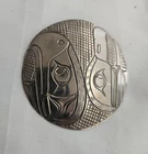 Vintage First Nation Haida Brooch Pendant 925 Silver Eagle Orca signed  G S (#6)