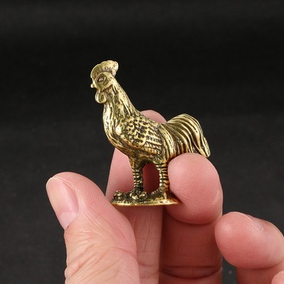 Messing Rooster kleiner Statue -Ornament Antique Tier Miniaturfigur Dekor 