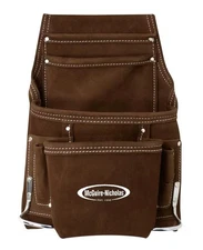 McGuire-Nicholas 10 Pocket Carpenter's Pouch | Premium Leather Nail & Tool Bag