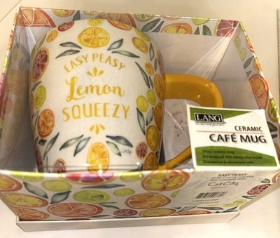Lang Easy Peasy Lemon Squeezy 17 oz Ceramic Cafe Mug/Gift Box NOS