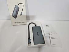 Acer 9-In-1 USB C Hub 4K HDMI VGA Ethernet Adapter, 5Gbps USBA 3.0, SD CardReder