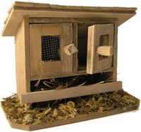 KrippenzubehöR Hasenstall 2-TüRig Aus Holz, HöHe 10 Cm, Deko