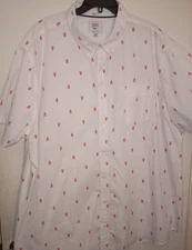 😃Croft & Barrow EASY CARE LOBSTERS Men Button Front Shirt 4XB 4X BIG NWOT NEW