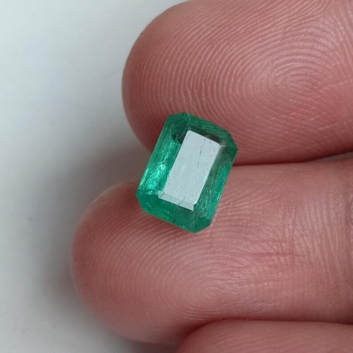 2.18 Ct Fine Quality Zambia Emerald Octagon Faceted Unheated Loose Gemstone - Picture 9 of 9