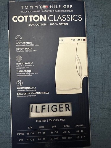 TOMMY HILFIGER 3 PACK BOXER MEN COTTON CLASSICS BRIEF SIZE LARGE - Picture 4 of 4