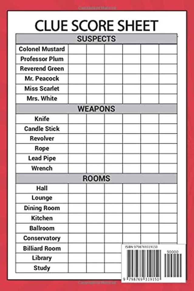 Clue Cards Replacement: Score Sheets Refills for Clue Board Game, Detective Answ - Image 2 of 4