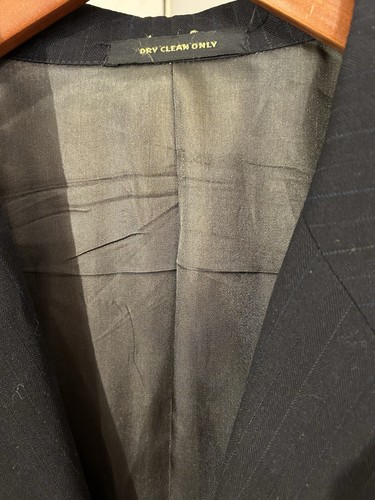 VTG GIVENCHY MONSIEUR 100% WOOL SINGLE BUTTON BLAZER-Size 40R 32 Waist-Dark Blue - Picture 6 of 17