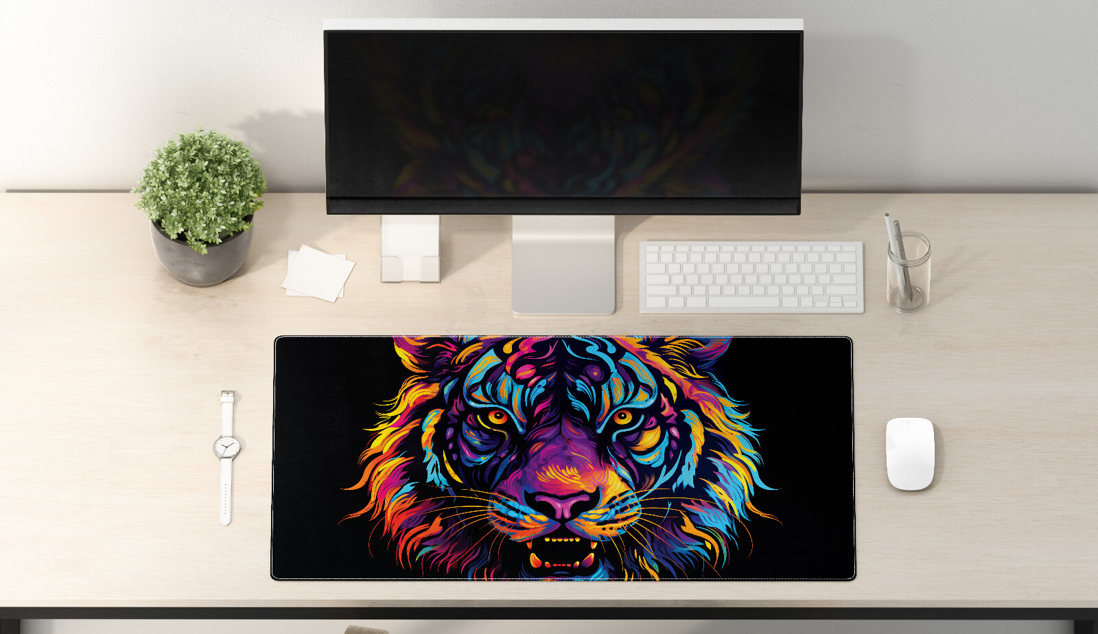 Colorful Lion Gaming Mouse Pad Large Desk Mat Gift for Gamers-image