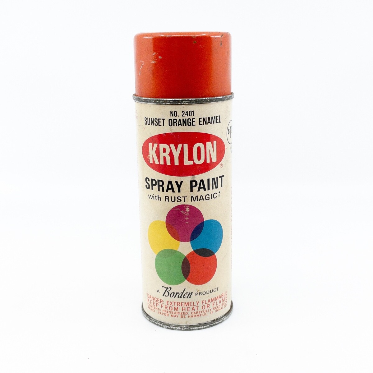 Vintage 1960's KRYLON Sunset Orange Ename - No. 2401 Paper Label