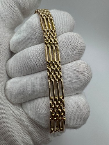 Vintage Imperial Old Bracelet Gold 56 14K Unisex 1900-1920 years 26.8g - 7.5 inc - Picture 3 of 10