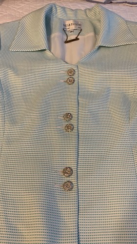 Lily & Taylor Suit Jacket. Mintgreen/white/teal. Size 20. USA - Picture 10 of 13