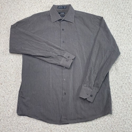 Claiborne Mens Dress Shirt sz L Brown Striped Modern Fit Button Up 100% Cotton - Picture 11 of 13