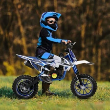 49cc 2-Stroke Kids Dirt Bike Gas Power Motocross, Beach Off Road Mini Motorcycle