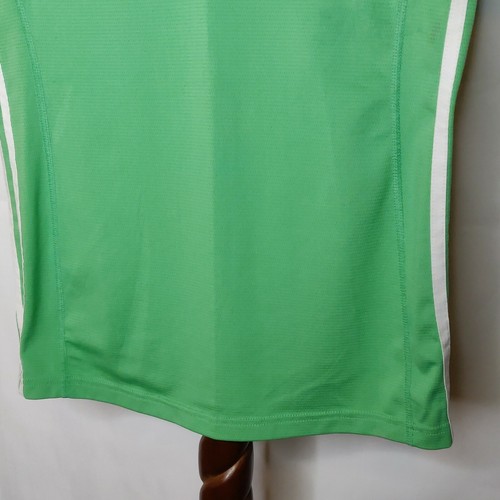 Adidas Damen S Activewear T-Shirt grün mit weißen Streifen V-Ausschnitt kurzarm - Bild 5 von 6