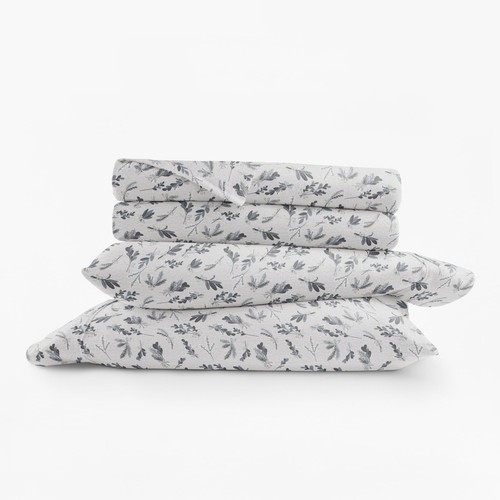 Flannel Deep Pocket Sheet Set Queen Wrinkle-Resistant 4 Piece 100% Cotton - Picture 6 of 7