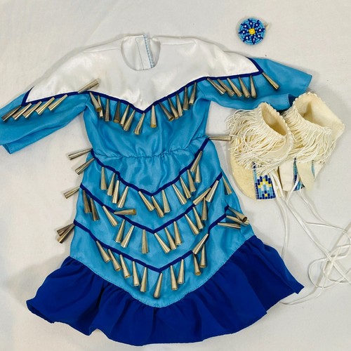 18" American Girl Puppe 2002 Kaya blau Jingle Tanzkleid von heute I Outfit Schuhe